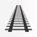 Vector rails. Railways on white background. Railroad Royalty Free Stock Photo