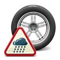 Vector Rain Tire with Sign Royalty Free Stock Photo