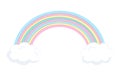 Vector rainbow with clouds. Illustraion for children