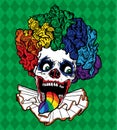 Vector Rainbow Clown Skull