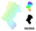 Vector Rainbow Colored Dotted Map of Silesia Province