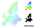 Vector Rainbow Colored Pixel Map of Euro Union