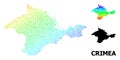 Vector Rainbow Colored Pixelated Map of Crimea Royalty Free Stock Photo