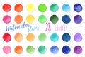 Vector rainbow colors watercolor paint stains