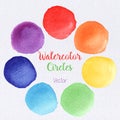 Vector rainbow colors watercolor paint stains Royalty Free Stock Photo