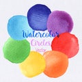 Vector rainbow colors watercolor paint stains Royalty Free Stock Photo