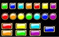 Vector rainbow glossy buttons set