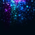 Vector rainbow glowing light glitter background. Galaxy magic lights background