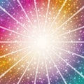 Vector rainbow gradient background with rays and stars Royalty Free Stock Photo