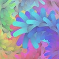 Vector Rainbow Holographic Op-Art Background Abstract Fluffy Pavonine Design