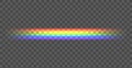 Vector Rainbow Straight Line, Shining Illustration on Dark Background, Transparent Line.