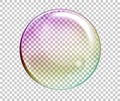 Vector Rainbow Water Bubbles. Transparent Isolated Realistic Design Elements. Can be used with any Background. Royalty Free Stock Photo