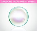 Vector Rainbow Water Bubbles. Transparent Isolated Realistic Design Elements. Can be used with any Background. Royalty Free Stock Photo