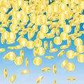 Vector raining golden coins Royalty Free Stock Photo