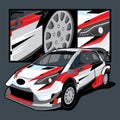 Vector rally car with detailing