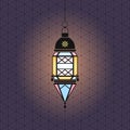 Vector Ramadan illustration with hanging lantern