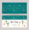 Ramadan Kareem card, Invitation to Iftar party celebration. Royalty Free Stock Photo