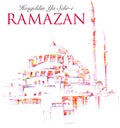 Vector Ramadan Kareem greeting with mosque