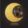 Vector of Ramadan Kareem with intricate lamp design