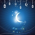 Vector ramadan mubarak night scene background