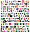 Vector Ransom Note- Cut Paper Letters, Numbers, Symbols Royalty Free Stock Photo