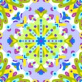 Vector rapport of a seamless pattern from simple shapes. Ornament kaleidoscope Royalty Free Stock Photo