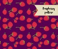 Vector raspberry seamless pattern. background, pattern, fabric design, wrapping paper, cover