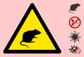 Vector Rat Warning Triangle Sign Icon Royalty Free Stock Photo