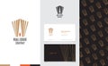 Vector : Real Estate Logo with business name card and corporate pattern in luxury geometric style, Branding concept Royalty Free Stock Photo