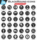 Vector Real estates circle white black icon set. Ultra modern icon design for web. Royalty Free Stock Photo