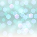 Vector realistic abstract background blurred defocused light blue bokeh lights