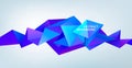 Vector realistic abstract 3d shape. Faceted horizontal background, design elements. Futuristic style banner