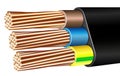 Vector realistic armored multicore electric cable wire