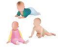 Vector Realistic Babies Boys and Girl Illustration.