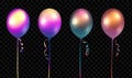 Set realistic balloons chameleon colors. Mockup helium balloon. Vector illustration