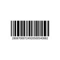Vector realistic barcode isolated on white background.