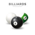Vector realistic billiard snooker pool balls set