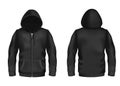 Vector mockup with realistic black hoodie