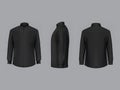 3D vector black male shirt with long sleeves