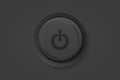 Vector Realistic Black Power Plastic Knob Closeup. Circle Button Icon, Design Template of Power Volume Playback Control Royalty Free Stock Photo