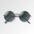 Vector Realistic Black Round Frame Glasses Frame Closeup Isolated. Transparent Sunglasses for Women and Men. Optics