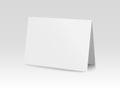 Vector realistic blank bent paper card isolated on white background