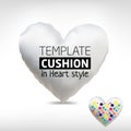 Vector realistic blank heart white cushion