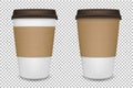 Vector realistic blank paper coffee cup set isolated. Vector EPS10. Royalty Free Stock Photo