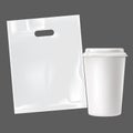 Vector realistic blank paper coffee cup set isolated. Vector EPS10. Royalty Free Stock Photo