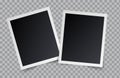 Vector realistic blank photo frames isolated on transparent background