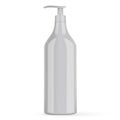 Vector realistic blank template of plastic bottle with dispenser.