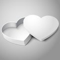 Vector realistic blank white opened heart shape