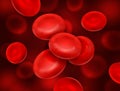 Vector realistic blood cells flow - macro medical illustration