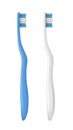 Vector realistic blue and white toothbrush isolated on white background